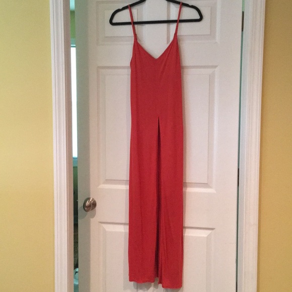 Guess orange long front slit tank top - Picture 1 of 3